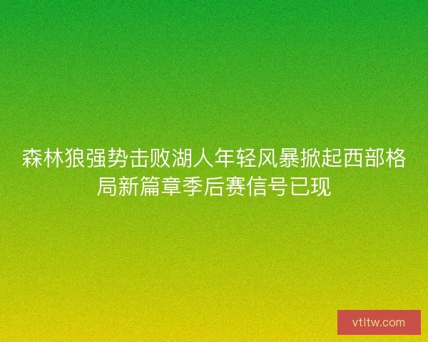 森林狼强势击败湖人年轻风暴掀起西部格局新篇章季后赛信号已现